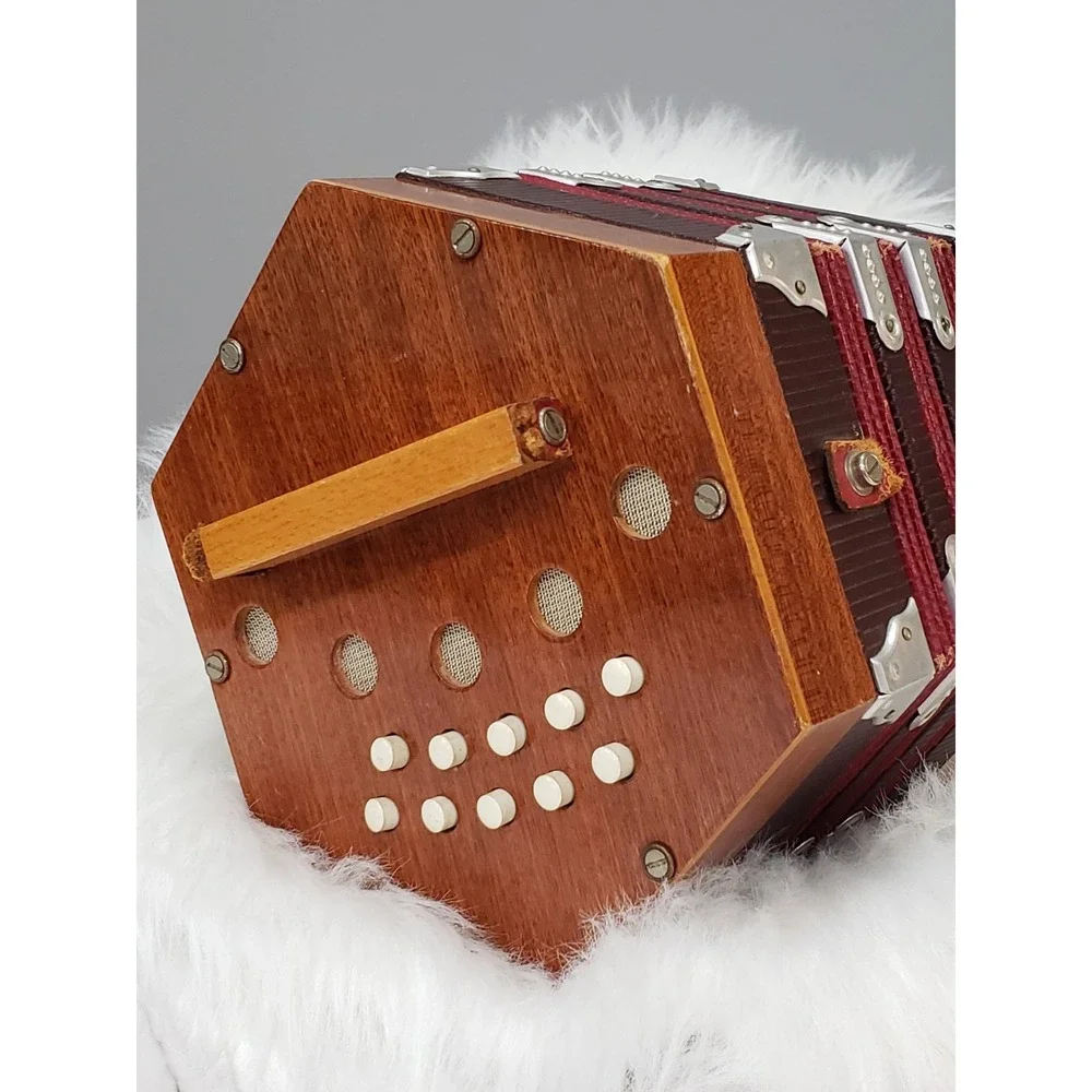 Vintage Silvertone Concertina Squeezebox Made In Italy, 20 Button